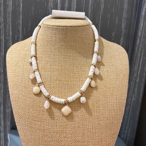 Style & Co. White and Gold Revealable Beaded Necklace